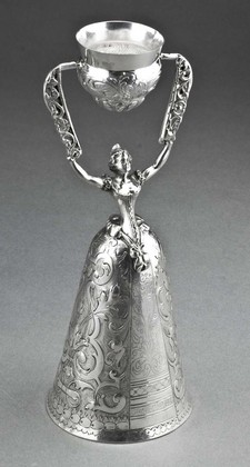 Antique German Silver Marriage (or Bridal) Cup - also called Wager Cup